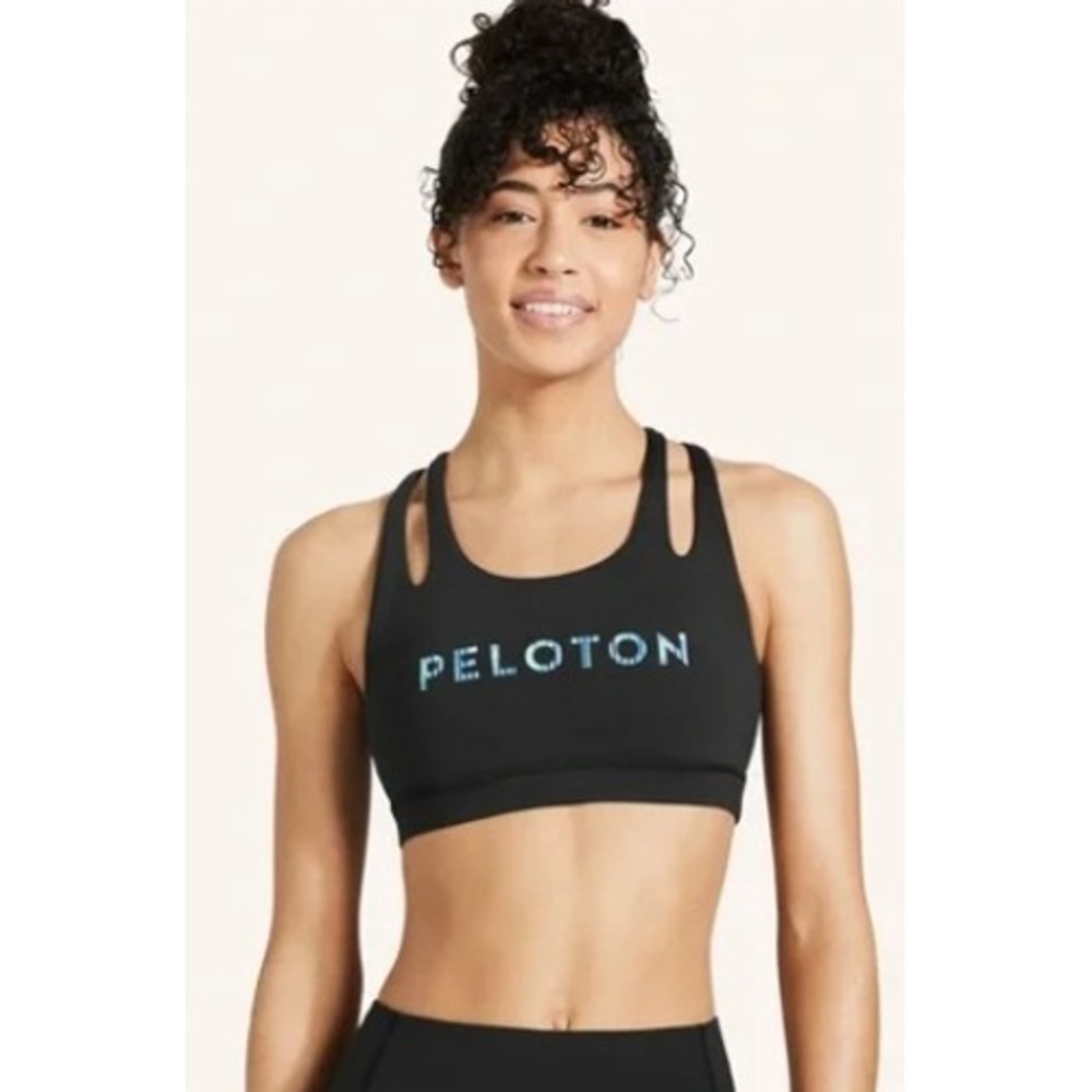 Peloton Womens Move Mission Splice Shoulder Sports‎ Bra 2.0 in Black Size Small